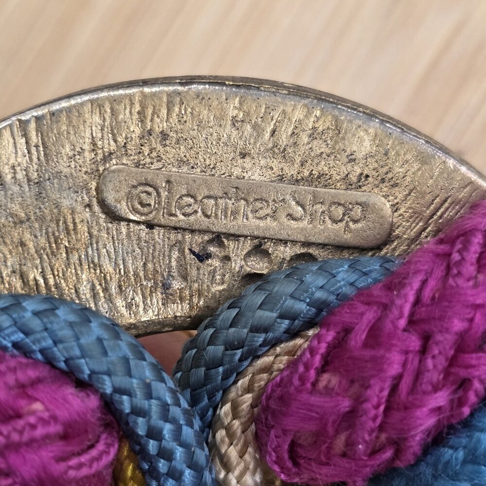 Vintage 1980's Women's Multicolor WOVEN ROPE Belt by The Leather Shop Size S - Picture 7 of 11
